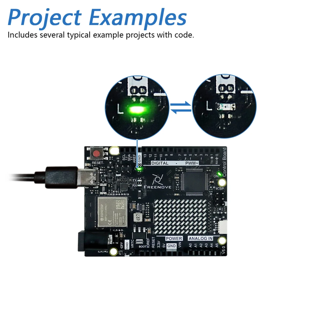 V5 Control Board for Arduino Uno R4 WiFi | Built-in ESP32-S3 & LED ...