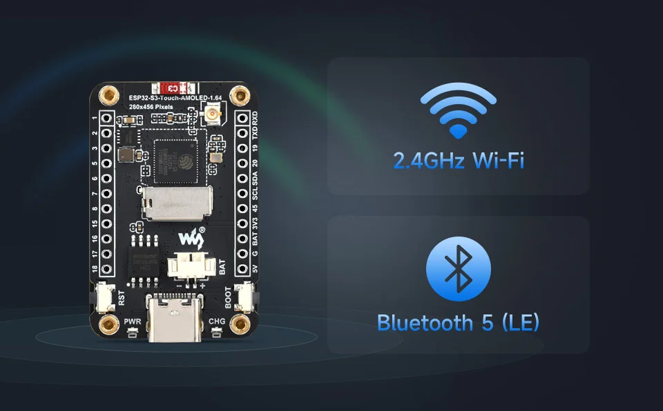 ESP32-S3 Smart Audio Devkit intègre un écran LCD, microphone, une batterie et un haut-parleur en option de 1,8 pouce