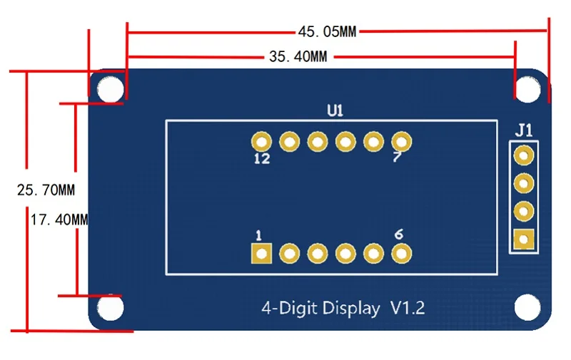 TM1637 4-Digit LED Display Module for Arduino | 0.36″ 7-Segment Red ...
