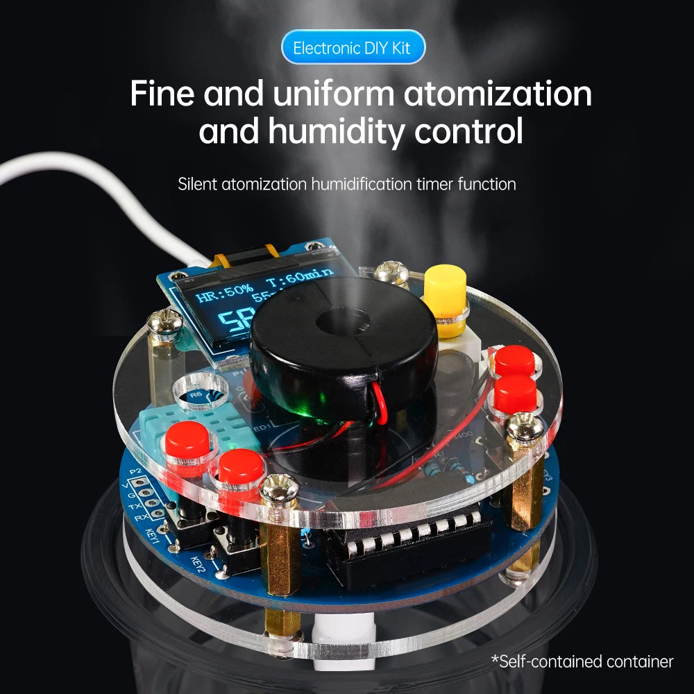 USB Humidifier Mist Electronic DIY Kit - OLED Display Temperature ...