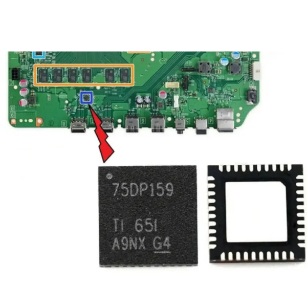 2pcs 75DP159 HDMI IC for Xbox One S Replacement Part 40pin SN75DP159 40Pin WQFN HDMI IC Modchip Control Chip 6Gbps Retimer
