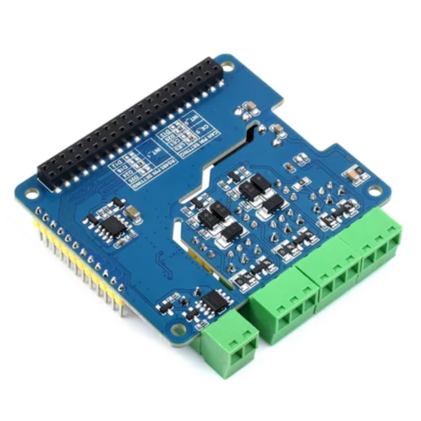 Isolated RS485 CAN HAT (B), 2-Ch RS485 and 1-Ch CAN, SPI, Bulit-in Power Supply Isolation, for Raspberry Pi