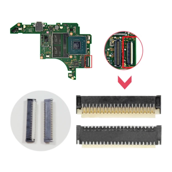 2pcs Nintendo Switch OLED Host Screen Socket LCD FPC Connector Compatible 43Pin Display FPC Connector Socket