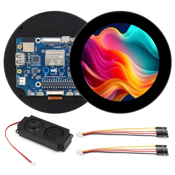 ESP32-P4 3.4/4 Inch Round Touch Display, Support Wi-Fi 6 / Bluetooth 5 (LE), Based on ESP32-P4, Capacitive 10-point