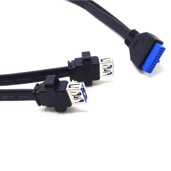 1pc Dual 2 Port USB 3.0 Front Panel Extension Cable A Type Female to 20 Pin Box Header Female Slot Adapter Cable