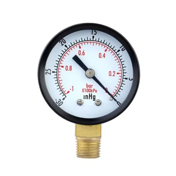 Vacuum Manometer Mini Dial Dual Scale Dial Gauge 1/4" NPT -30HG/0PS Vacuum Pressure Meter 2" Dial Digital Display Gauge
