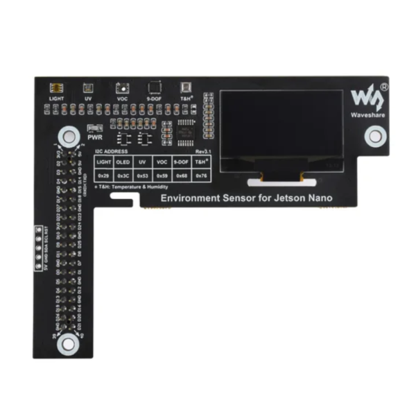 Environment Sensor Module Designed For Jetson Nano, I2C Bus, With 1.3inch OLED Display