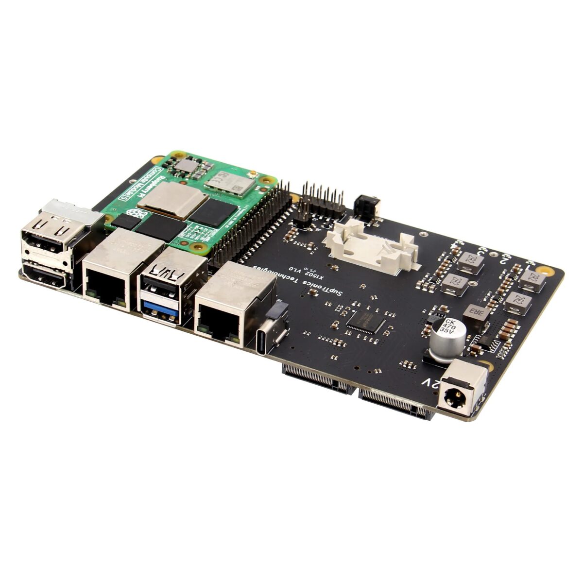 Geekworm X1502 V1.0 Four M2 NVMe SSD IO board with 1GbE & 2.5GbE Ethernet Ports for Raspberry Pi CM5 (1)-1783912215